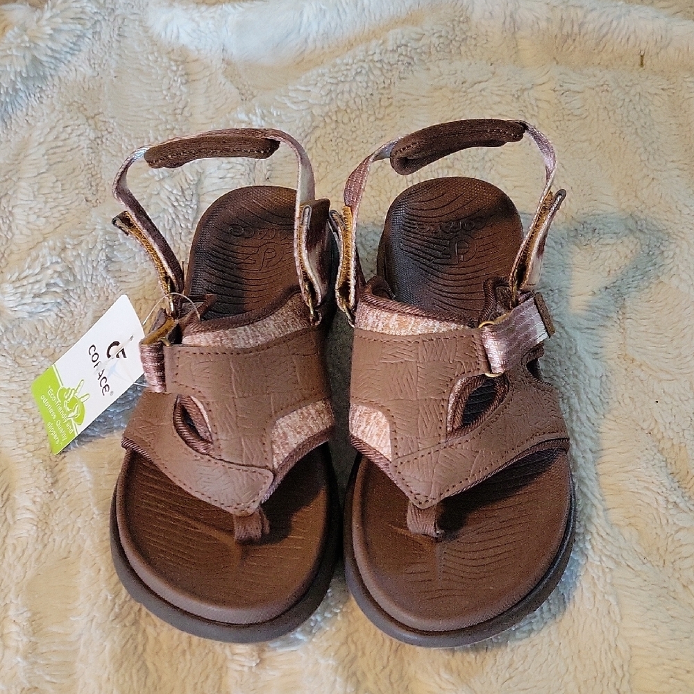 Brown Thong-Style Sandals with Cushioned Footbed - Picture 7 of 14